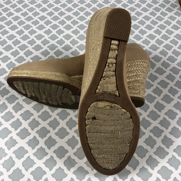 J. Crew Espadrilles Wedge Heel Canvas Tan sz 8 - Picture 4 of 5